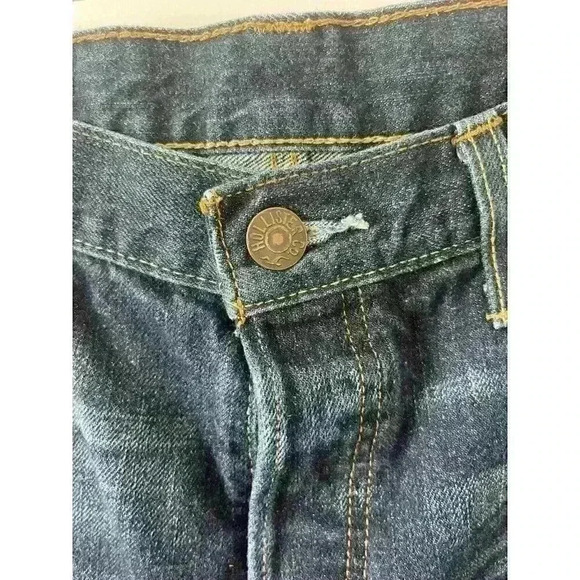 Hollister Jeans Mens 33x32 Slim Straight Dark Wash Blue perfect condition - Picture 3 of 5